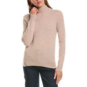 Incashmere Womens  Basic Mock Neck 100% Cashmere Sweater, Brown